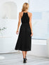 pleated-spaghetti-strap-tie-waist-midi-dress Sophia's Trends - Sophia's Style-Dark Green-L